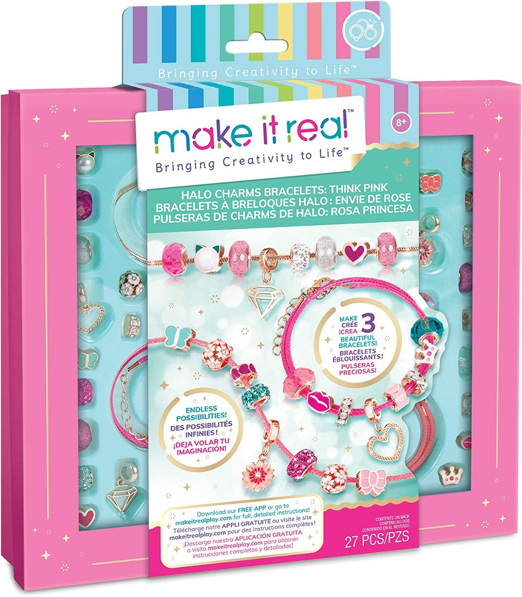 Buy Make It Real Halo Charms Bracelets Think Pink | Yallatoys.com