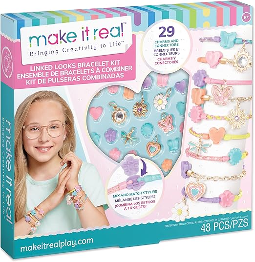 Buy Make It Real Linked Looks  48pc DIY Bracelet Kit Pastel Charms & Connectors | Yallatoys.com