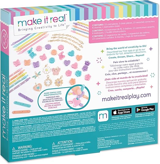 Buy Make It Real Linked Looks  48pc DIY Bracelet Kit Pastel Charms & Connectors | Yallatoys.com
