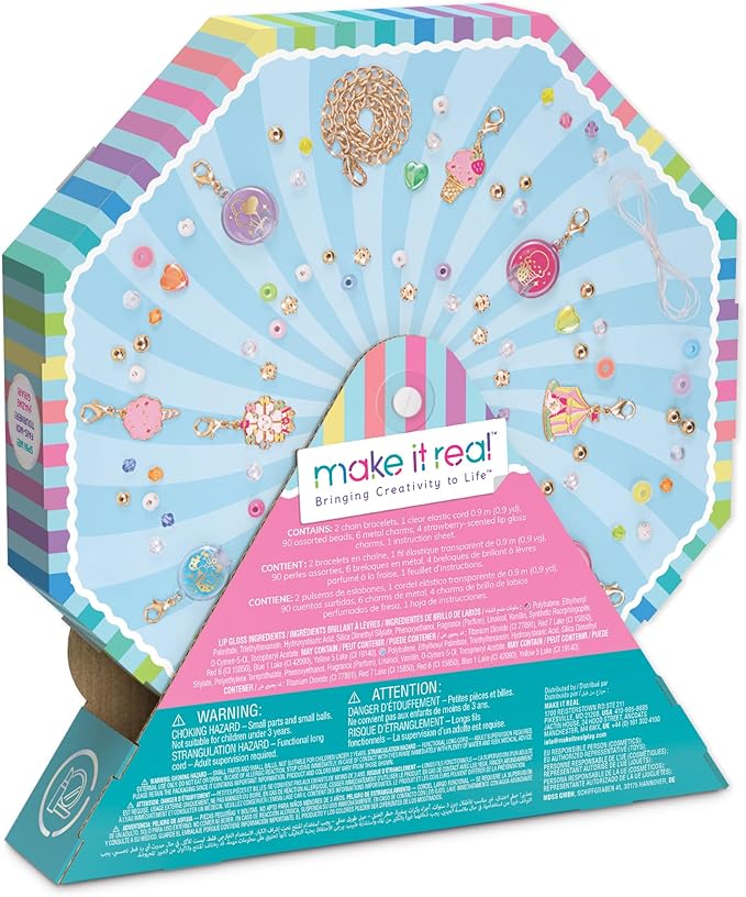 Buy Make It Real Sweet Spin Carnival Lip Gloss Bracelets  104pc DIY Jewelry Craft Kit | Yallatoys.com