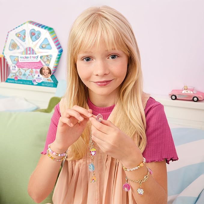 Buy Make It Real Sweet Spin Carnival Lip Gloss Bracelets  104pc DIY Jewelry Craft Kit | Yallatoys.com