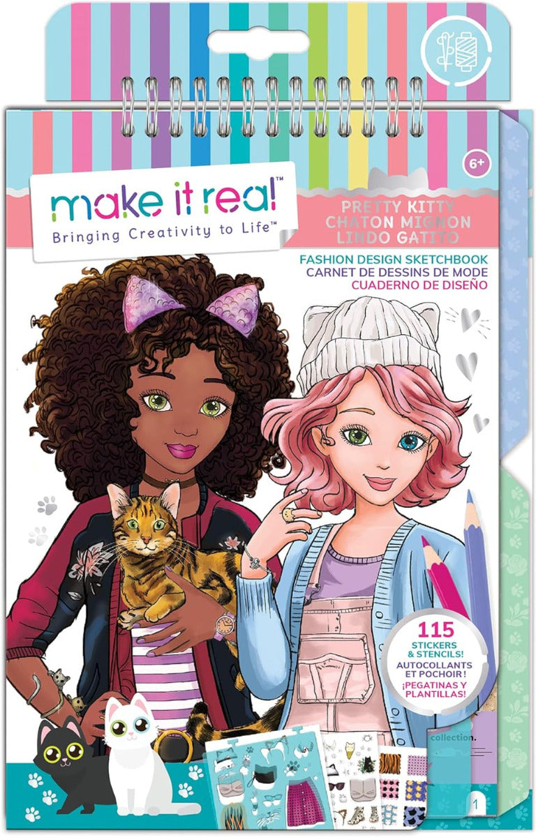 Buy Make It Real Fashion Design Sketchbook Pretty Kitty | Yallatoys.com