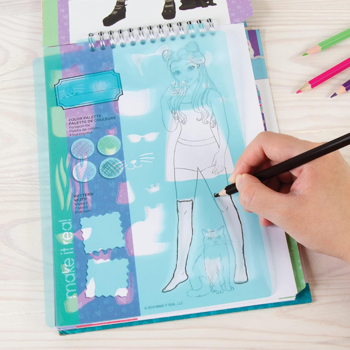 Buy Make It Real Fashion Design Sketchbook Pretty Kitty | Yallatoys.com