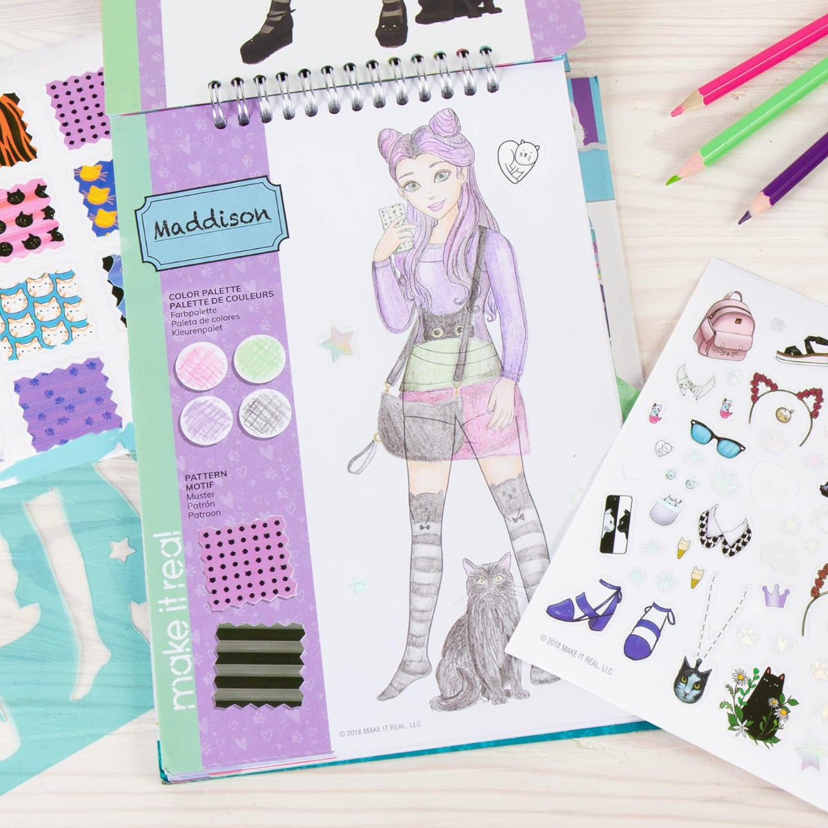 Buy Make It Real Fashion Design Sketchbook Pretty Kitty | Yallatoys.com