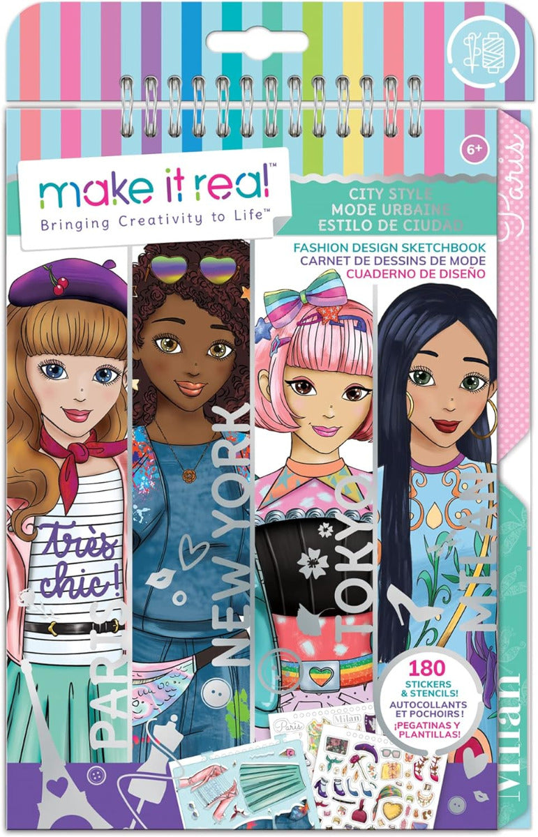 Buy Make It Real Fashion Design Sketchbook City Style | Yallatoys.com