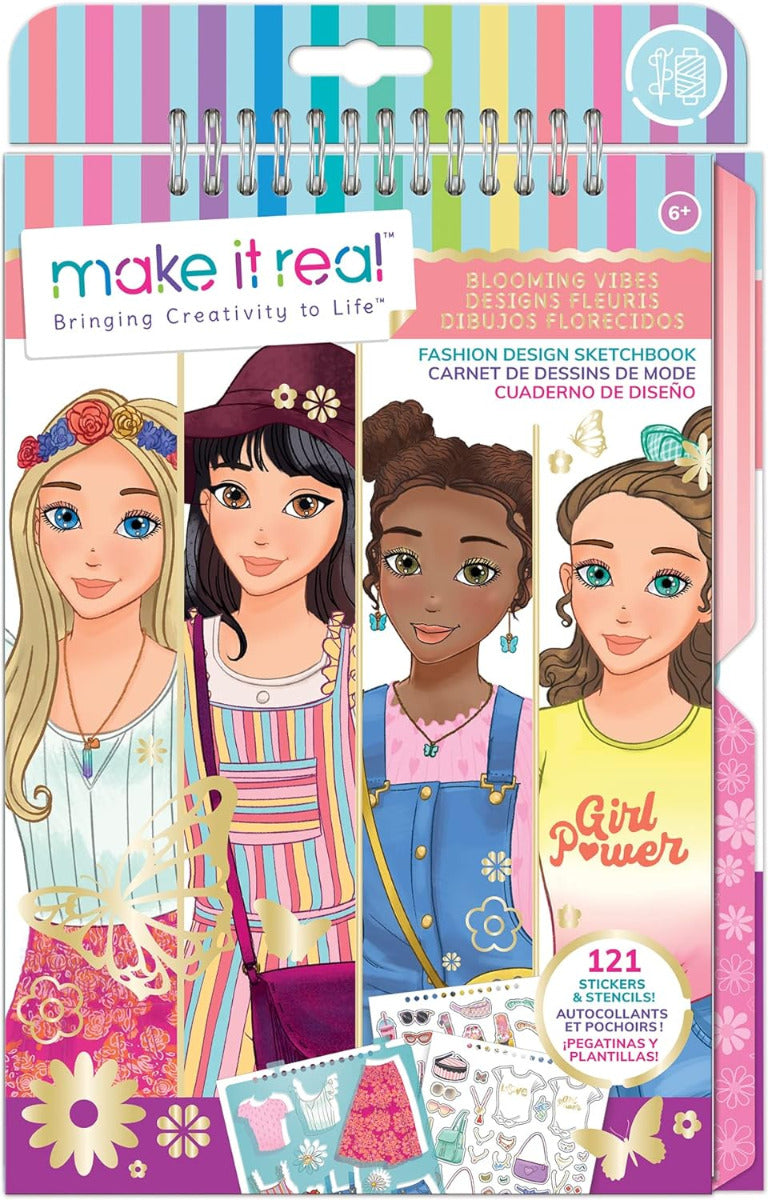 Buy Make It Real Fashion Design Sketchbook Blooming Vibes | Yallatoys.com