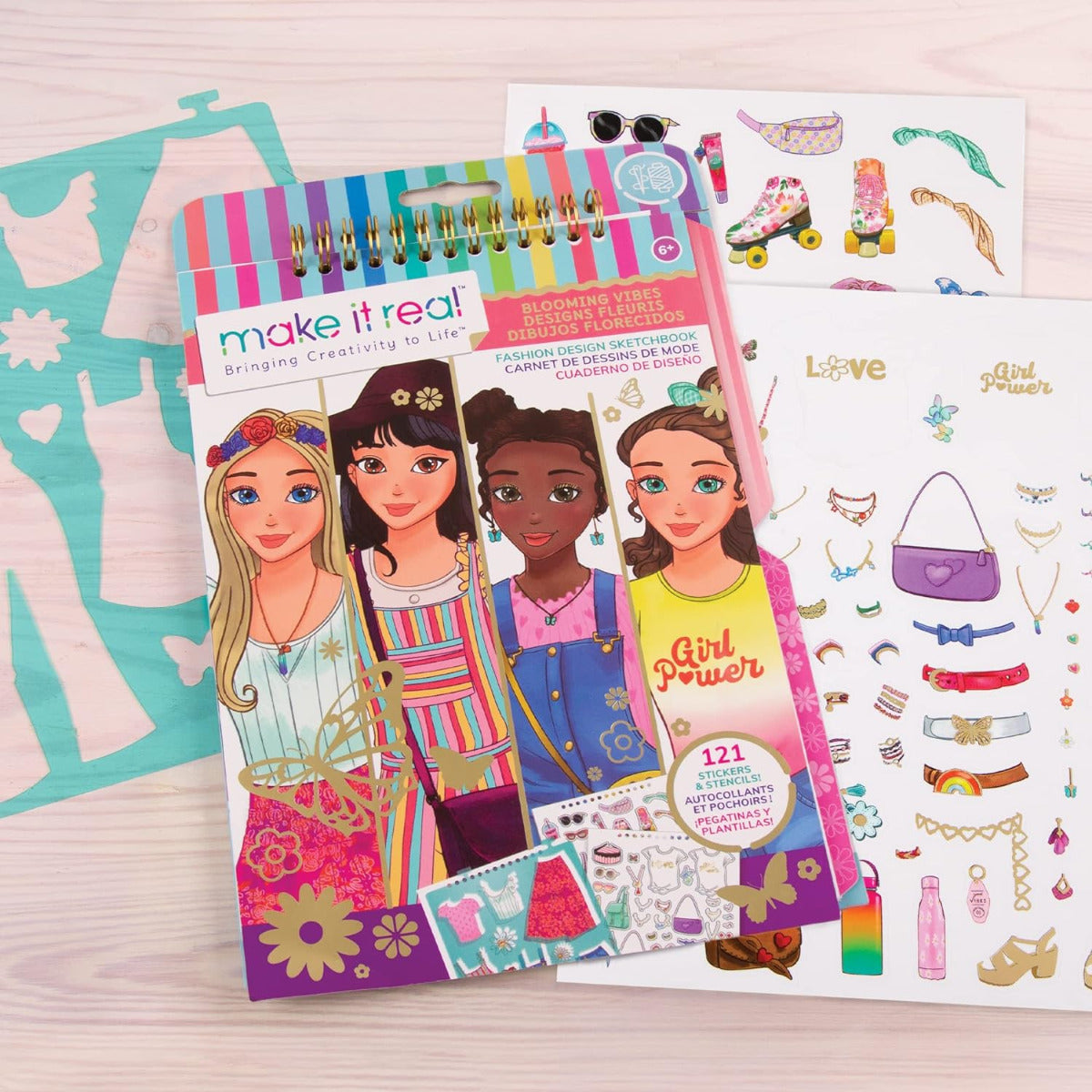 Buy Make It Real Fashion Design Sketchbook Blooming Vibes | Yallatoys.com