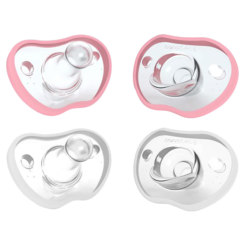 Nanobebe Flexy Pacifier 4 Pack 3M+ Pink+White Nanobebe Yallatoys