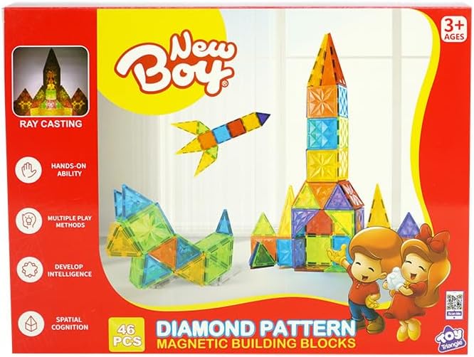 Buy New Boy Magnetic Building Block (46pcs)  | Yallatoys.com