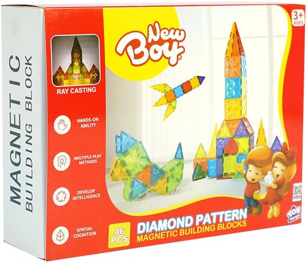 Buy New Boy Magnetic Building Block (46pcs)  | Yallatoys.com