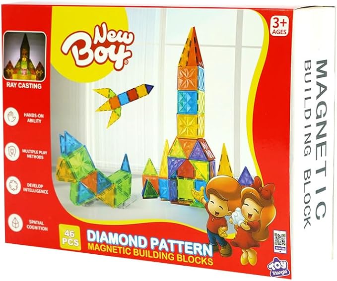 Buy New Boy Magnetic Building Block (46pcs)  | Yallatoys.com
