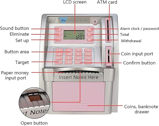 Buy New Boy ATM Savings Machine Pink | Yallatoys.com