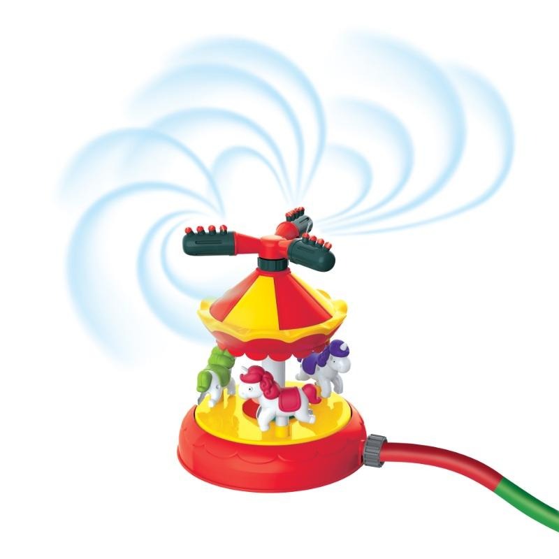 New Boy Carousel Splash Fountain - Kids Spinning Water Sprinkler -yallatoys.com