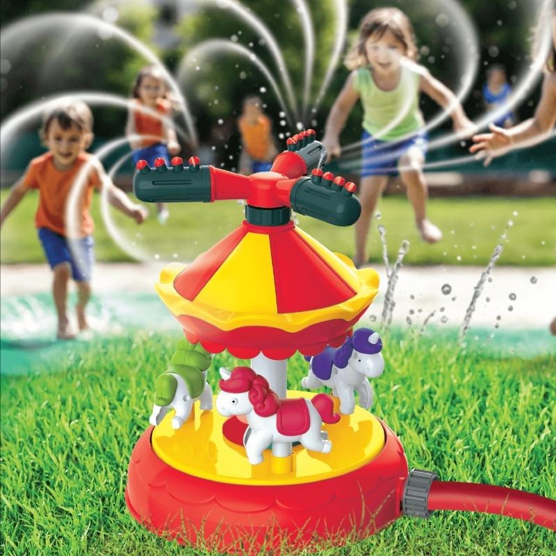 New Boy Carousel Splash Fountain - Kids Spinning Water Sprinkler - yallatoys.com