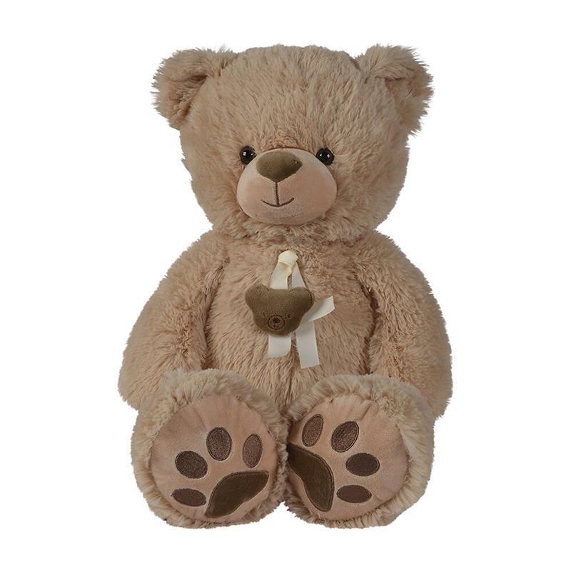 Buy Nicotoy Plush Bear Beige With Ribbon 55cm | Yallatoys.com