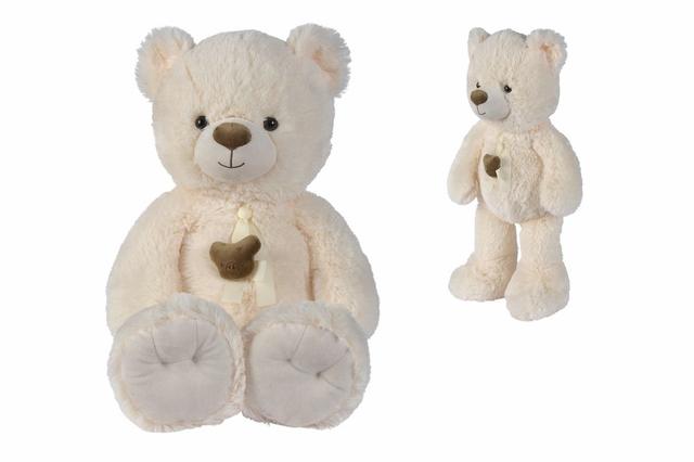 Buy Nicotoy Bear With Ribbon Head Plush Toy Cream 55cm | Yallatoys.com