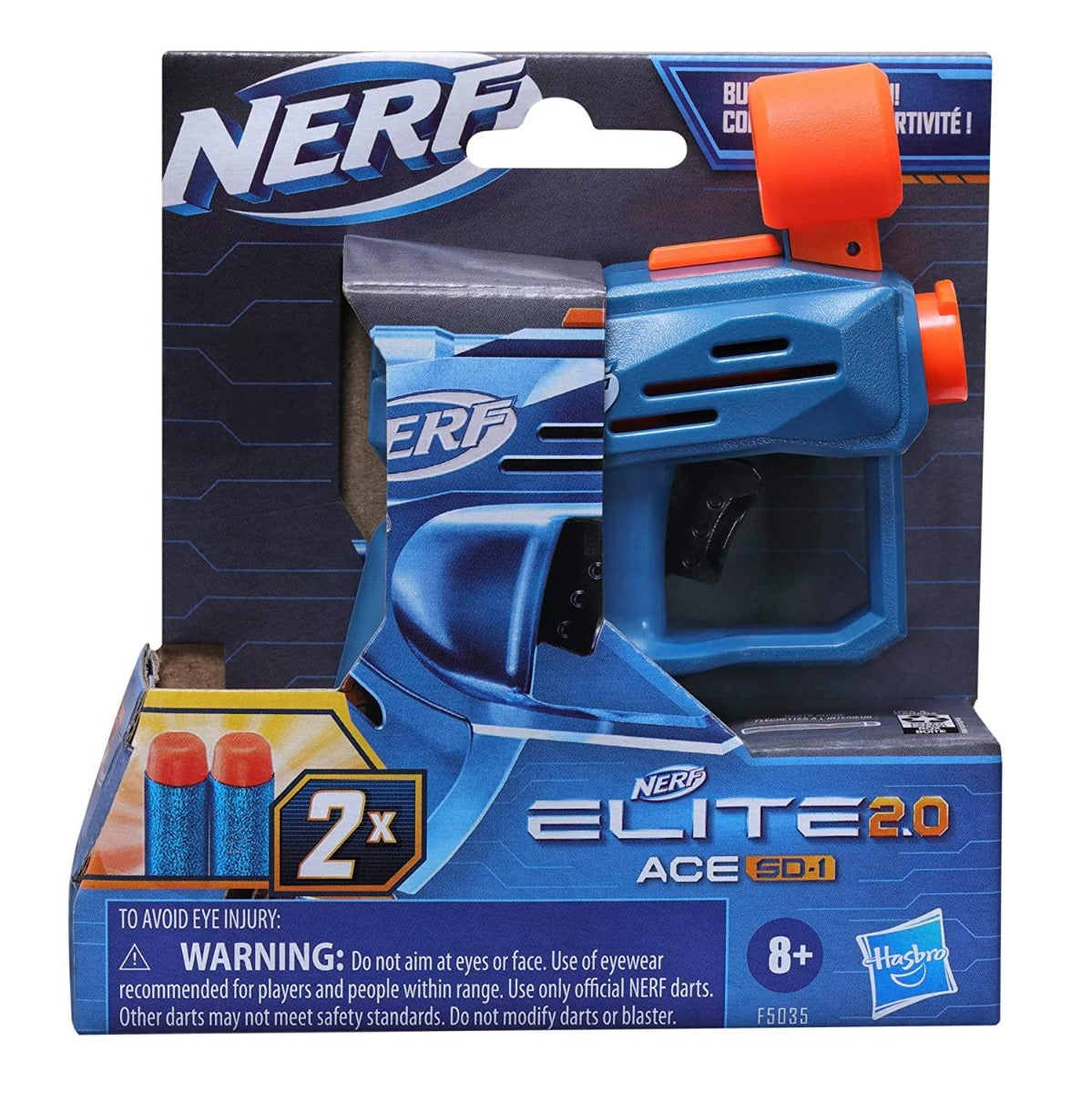 Buy Nerf Elite 2.0 Ace SD-1 Blaster and 2 Official Nerf Elite Darts | Yallatoys.com