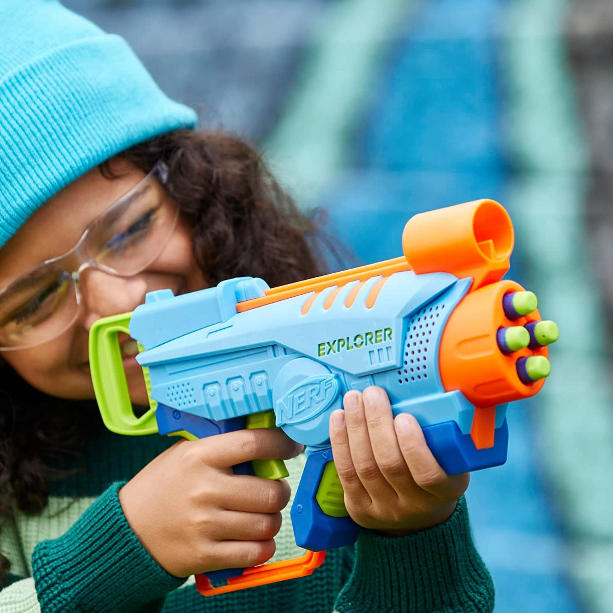 Buy Nerf Elite Junior Explorer Foam Blaster with 8 Darts | Yallatoys.com