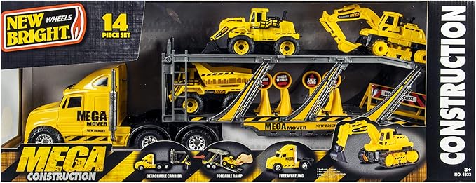 Buy New Bright Free Wheel Mega Construction Hauler Playset | Yallatoys.com