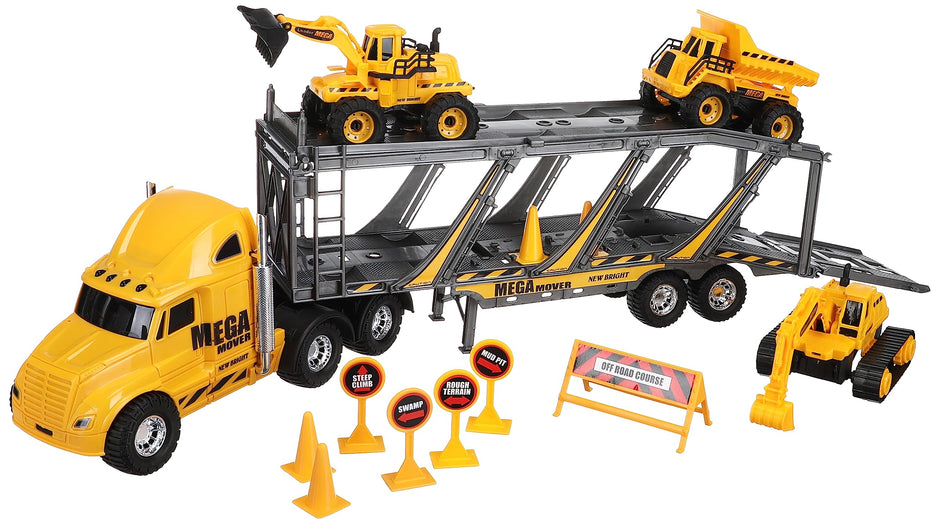 Buy New Bright Free Wheel Mega Construction Hauler Playset | Yallatoys.com