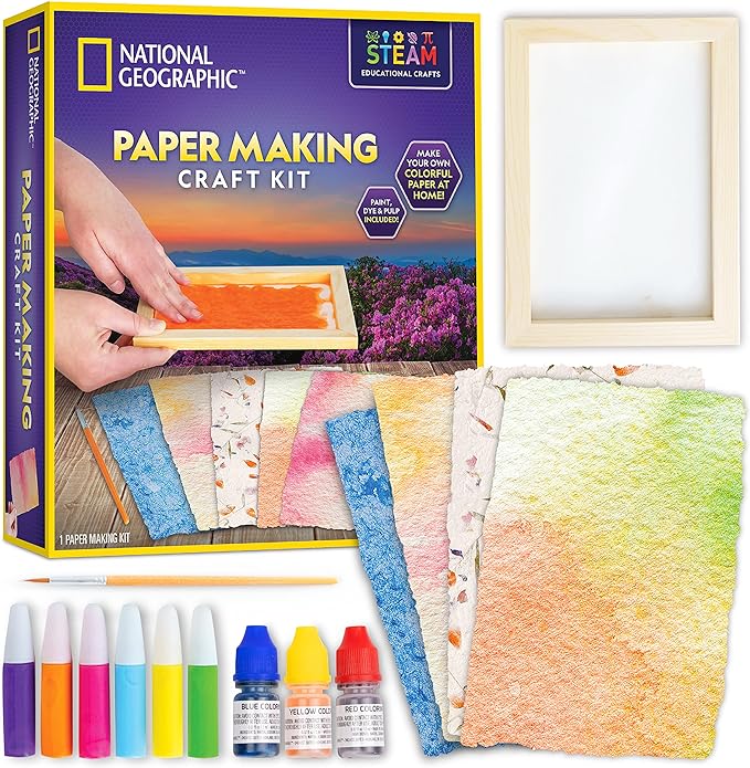 Buy National Geographic Kids Paper Making Kit Make and Decorate 10 Sheets of Craft Paper | Yallatoys.com