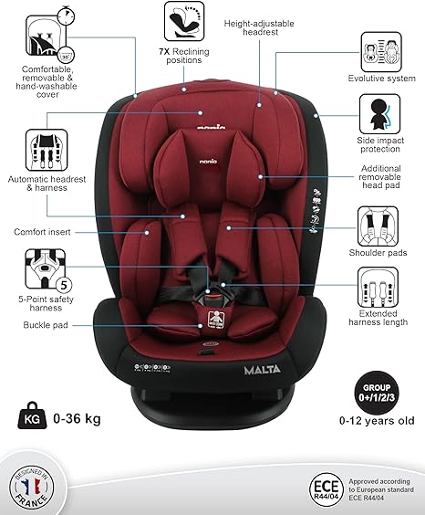 Nania Malta Red Black Baby Car Seat Nania Yallatoys