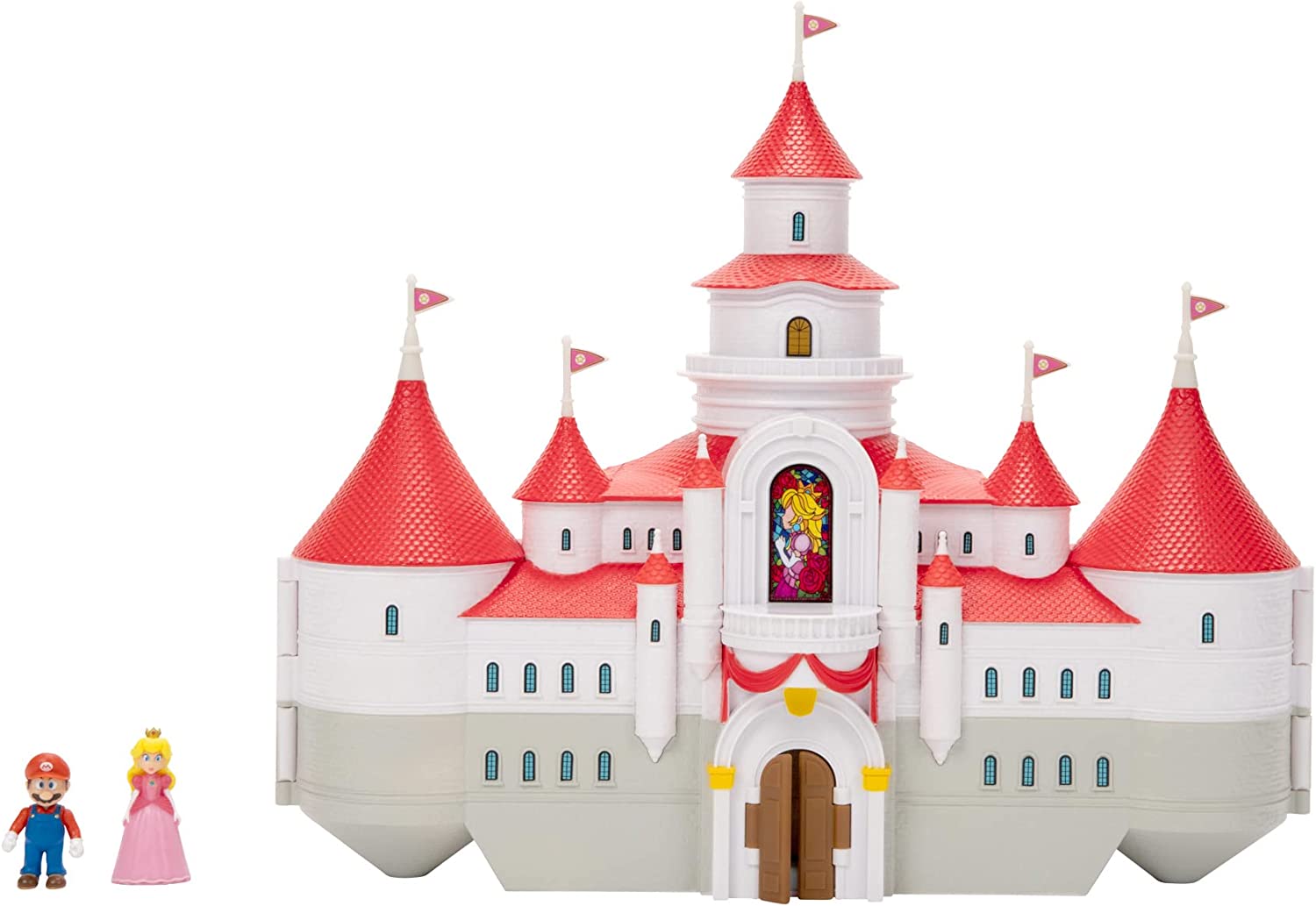 Buy Nintendo Super Mario Movie Mushroom Kingdom Castle Playset with Mini 1.25inch Mario and Princess Peach Figures | Yallatoys.com