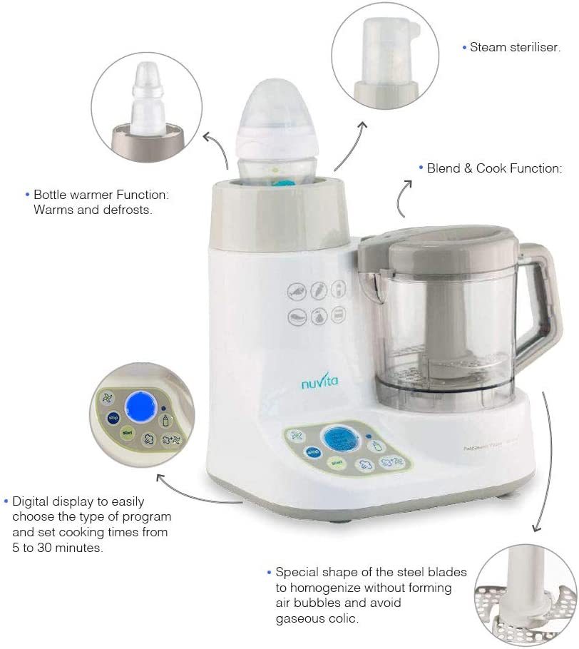 Nuvita Pappasana Vapor Combo 6 In 1. Food Processor  Steam Bottle Warmer  Sterilizer Nuvita Yallatoys