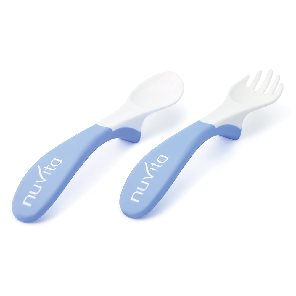 Nuvita Set Easy Eating Plastic Spoon And Fork - 1 Nuvita Yallatoys