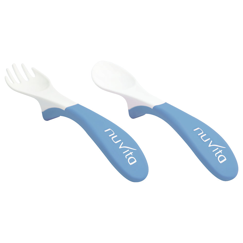 Nuvita Set Easy Eating Plastic Spoon And Fork - 1 Nuvita Yallatoys