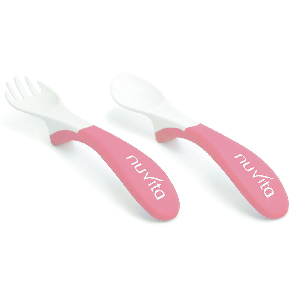 Nuvita Set Easy Eating Plastic Spoon And Fork - 2 Nuvita Yallatoys