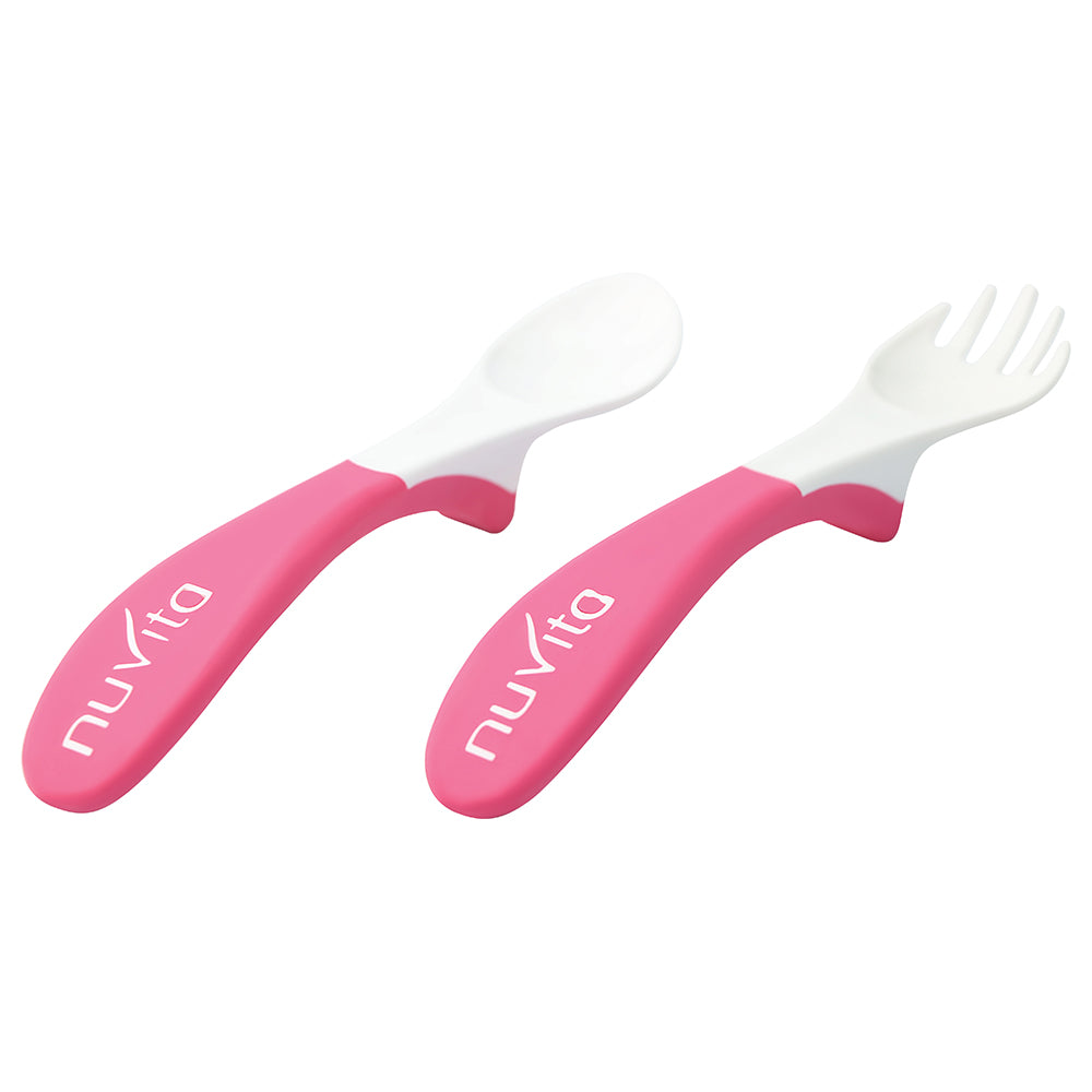 Nuvita Set Easy Eating Plastic Spoon And Fork - 2 Nuvita Yallatoys