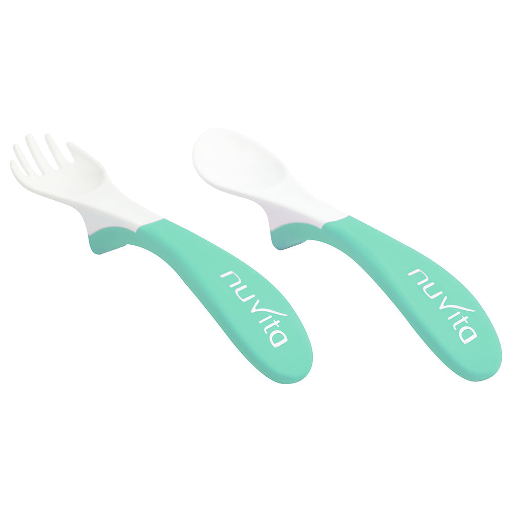 Nuvita Set Easy Eating Plastic Spoon And Fork - 3 Nuvita Yallatoys
