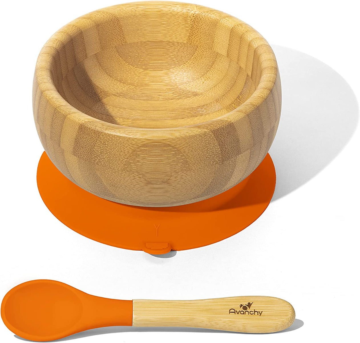 Avanchy Baby Bamboo Stay Put Suction Bowl + Spoon Og Avanchy Yallatoys