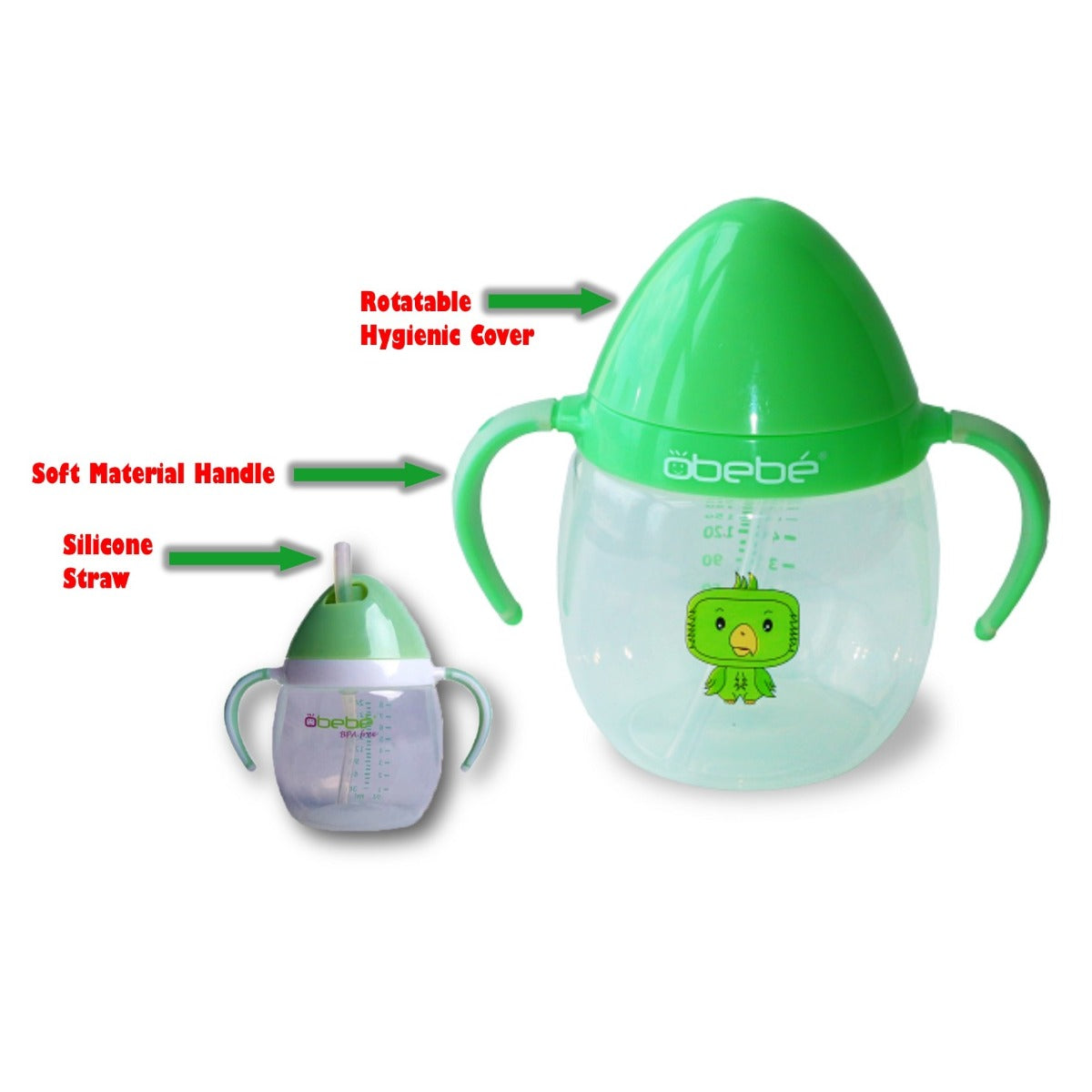 Obebe Straw Cup Green 240ml Obebe Yallatoys