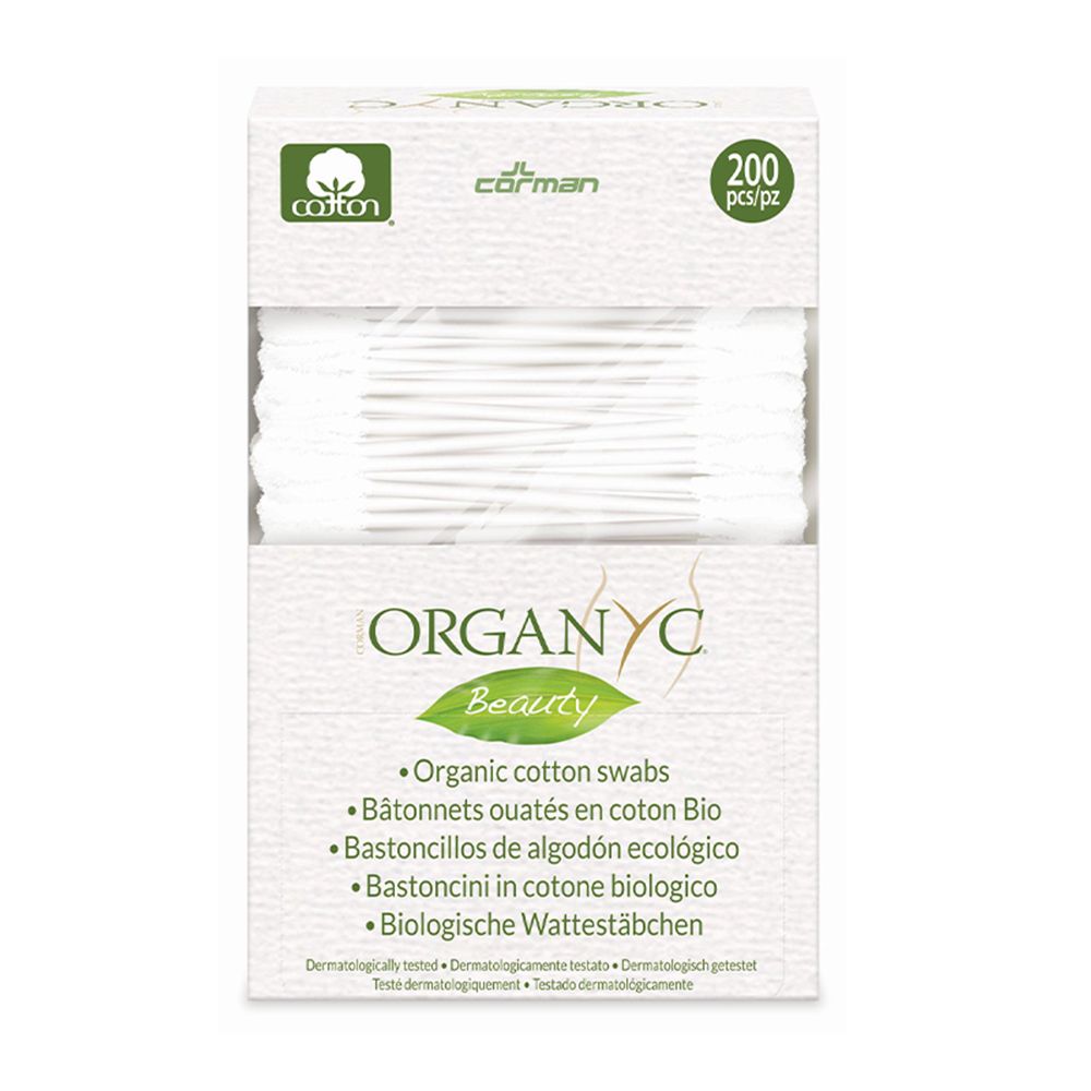 Organyc 100% Organic Cotton Swabs With Biodegradable Packaging 200Pcs Organyc Yallatoys