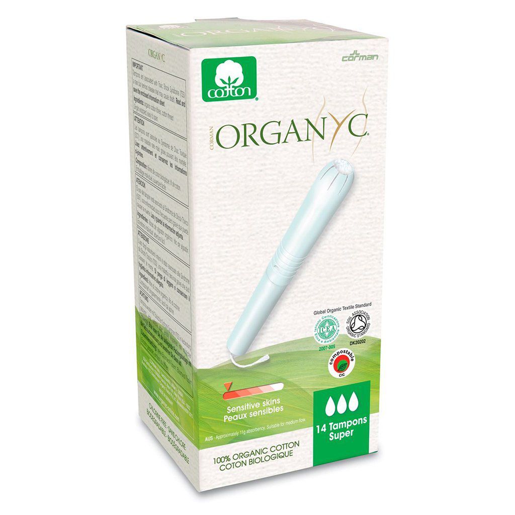 Organyc Organic Cotton Tampons with Applicator Super 14pcs Organyc Yallatoys