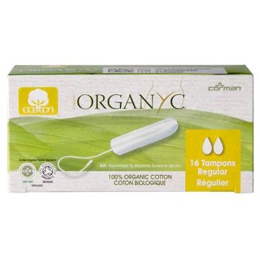 Organyc 100 Percent Organic Cotton Tampons Regular 16Pcs Organyc Yallatoys