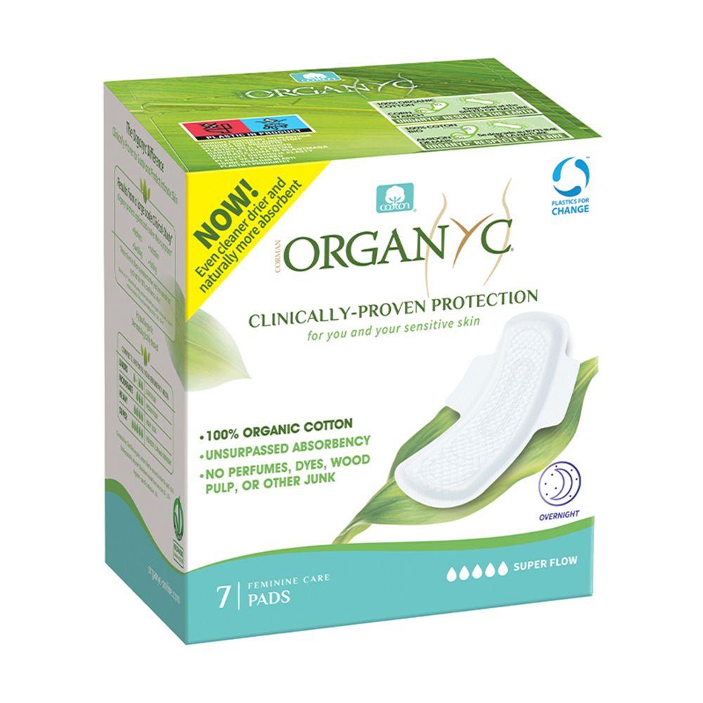 Organyc 100 Percent Cotton Overnight Protection Pads Maximum Coverage Organyc Yallatoys
