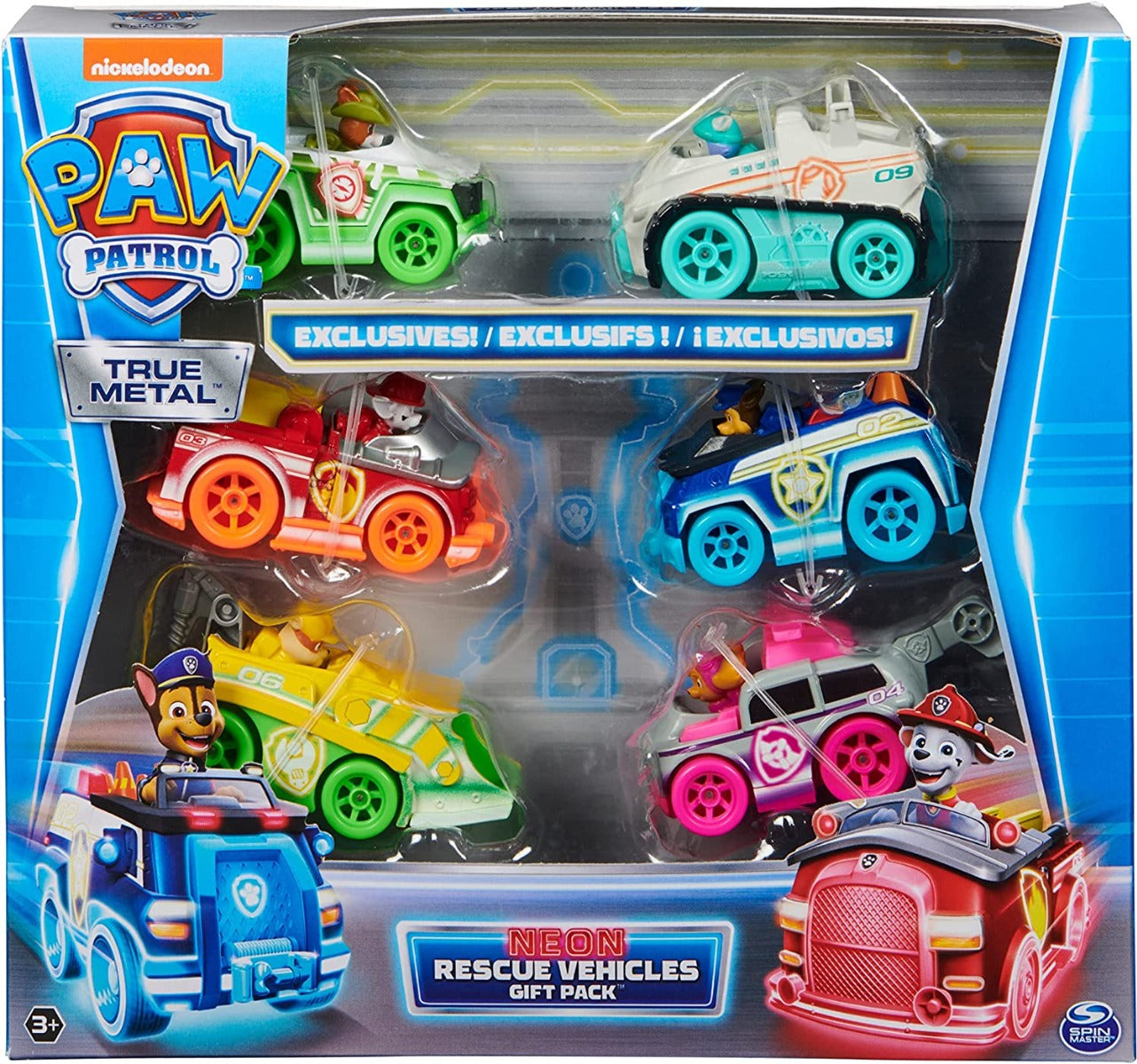 Buy Paw Patrol Neon Rescue Vehicle Gift Pack of 6 Collectible Die Cast | Yallatoys.com