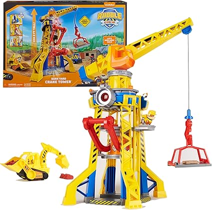 Buy Paw Patrol Rubble and Crew Bark Yard Crane Tower Playset | Yallatoys.com