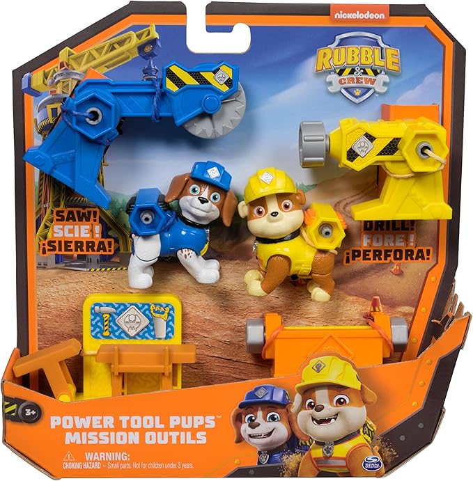 Buy Paw Patrol Rubble And Crew Figure Power Tool Pups 2PK | Yallatoys.com