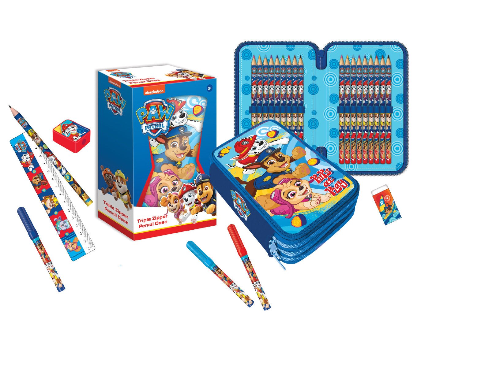 Buy Paw Patrol 3 Zippers Pencil Case | Yallatoys.com