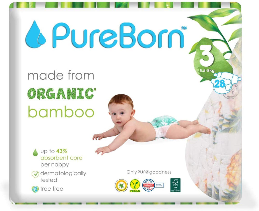 Pure Born Organic Bamboo Diaper 3  28pcs (Sold Separately Subject to Availability) Pure Born Yallatoys