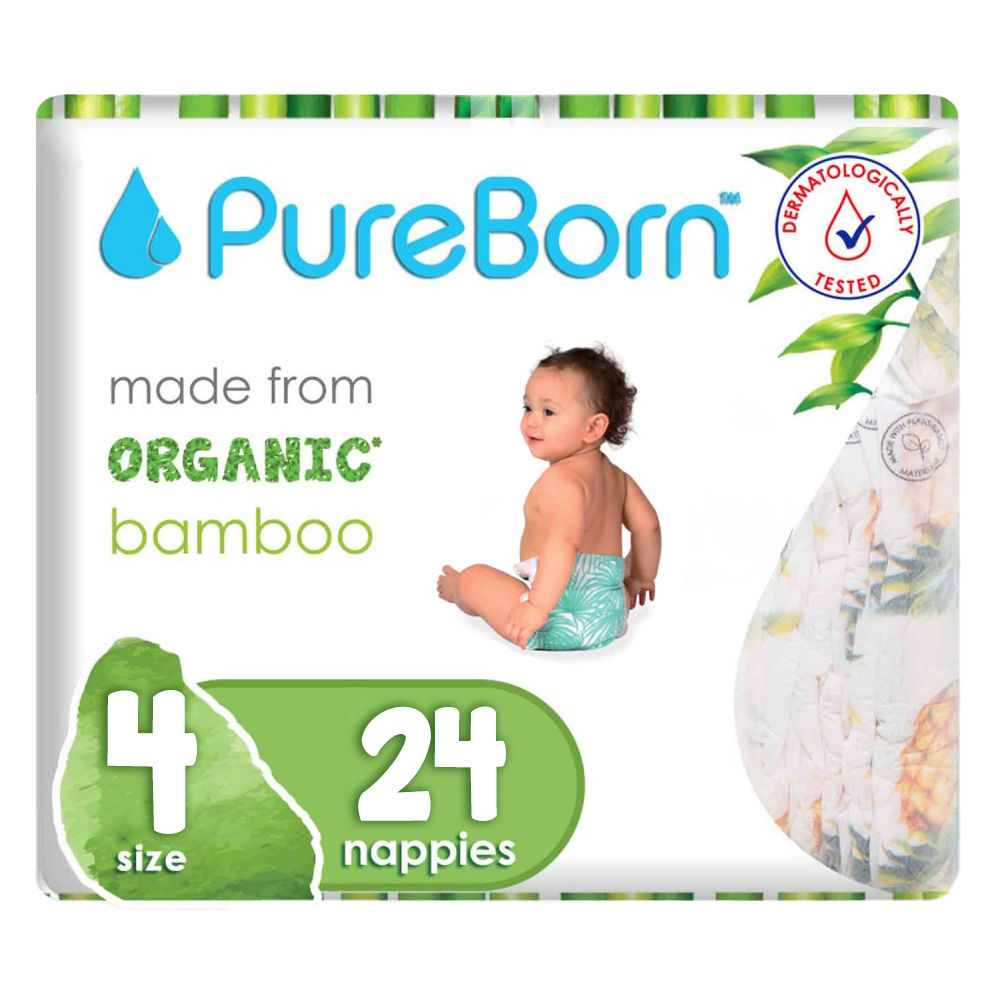 Pure Born Organic Bamboo Diaper 4  24pcs (Sold Separately Subject to Availability) Pure Born Yallatoys