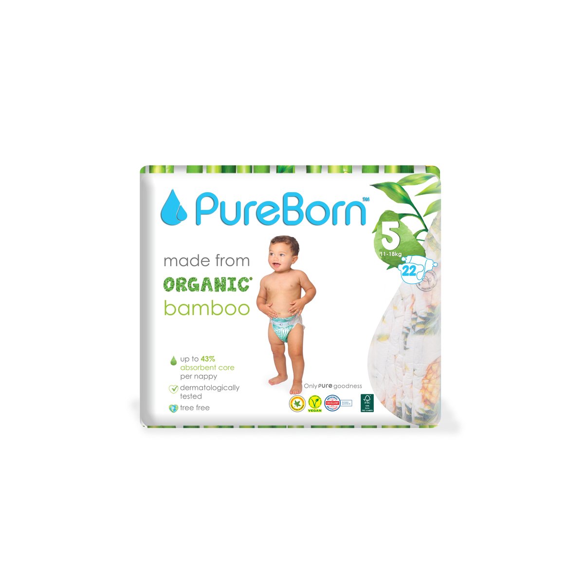 Pure Born Organic Bamboo Diaper 5  22pcs (Sold Separately Subject to Availability) Pure Born Yallatoys