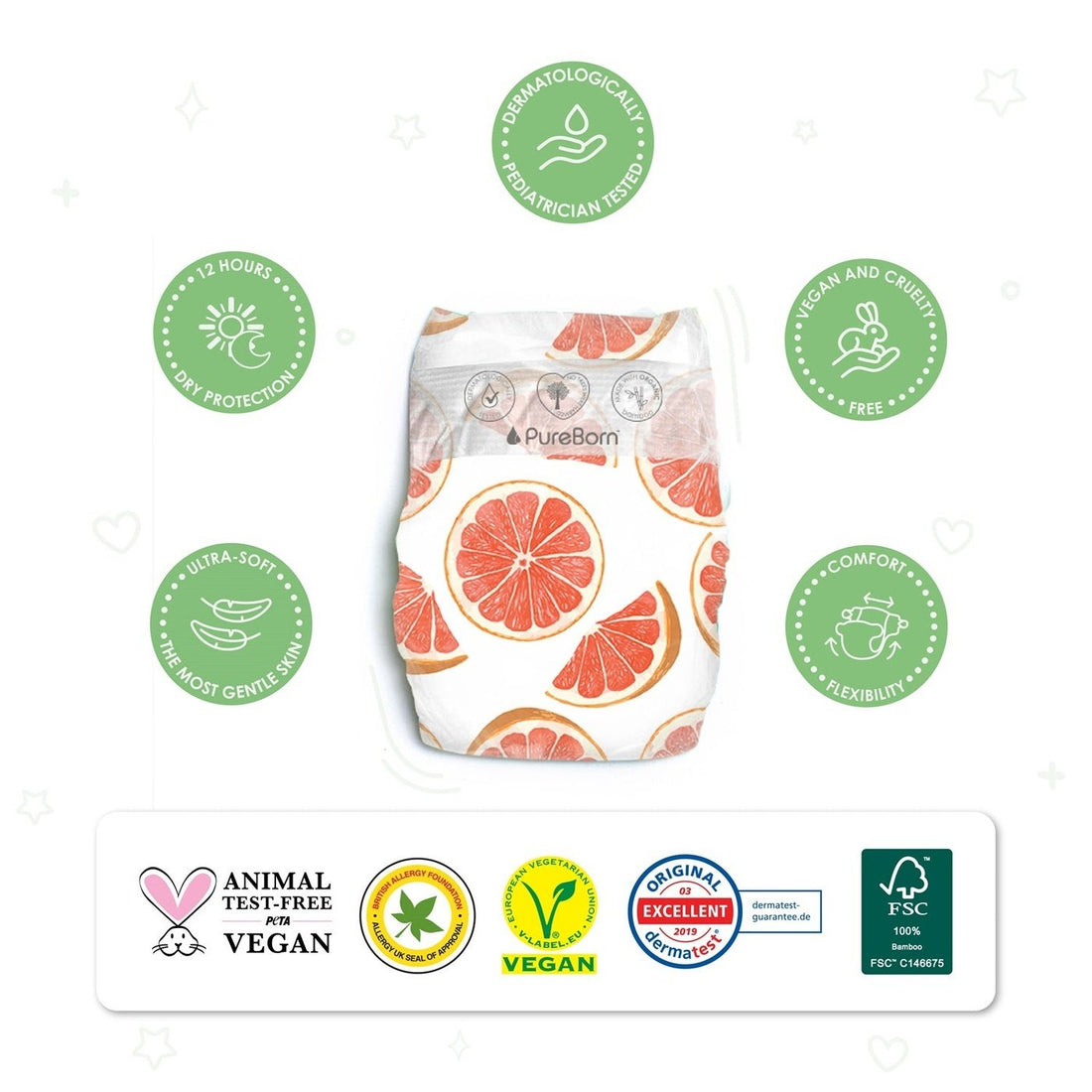 Pure Born Organic Bamboo Diaper 6 20pcs (Sold Separately Subject to Availability) Pure Born Yallatoys