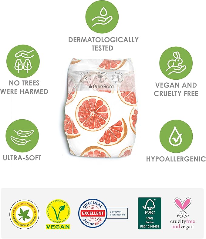 Pure Born Organic Bamboo Diaper 4  48pcs (Sold Separately Subject to Availability) Pure Born Yallatoys