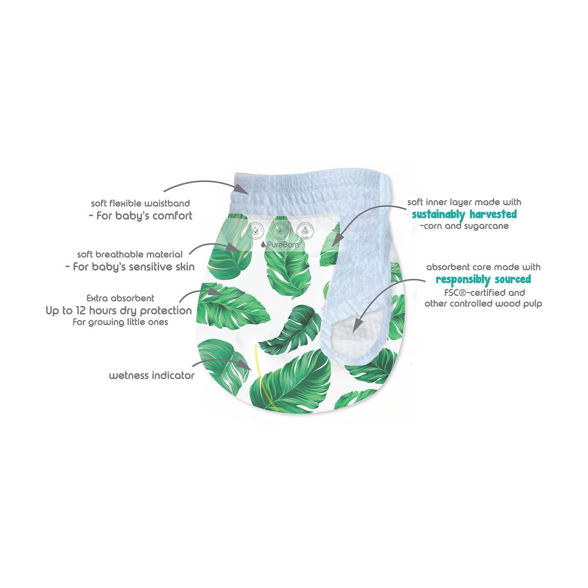 PureBorn Pants 7 16pcs (Sold Separately Subject to Availability) Pure Born Yallatoys