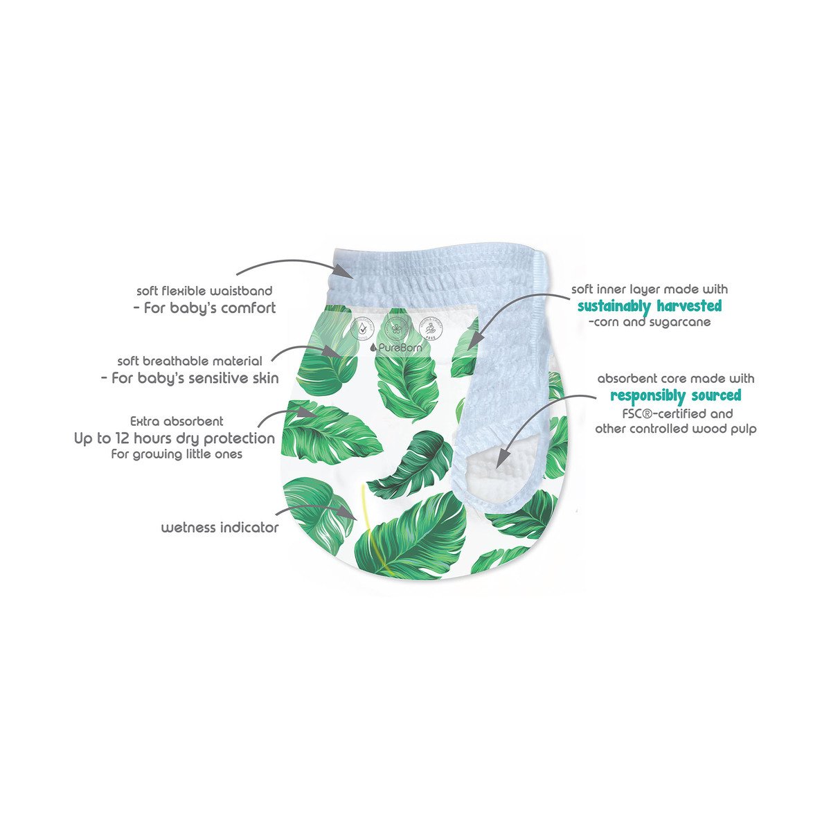 PureBorn Pants 7 28pcs (Sold Separately Subject to Availability) Pure Born Yallatoys
